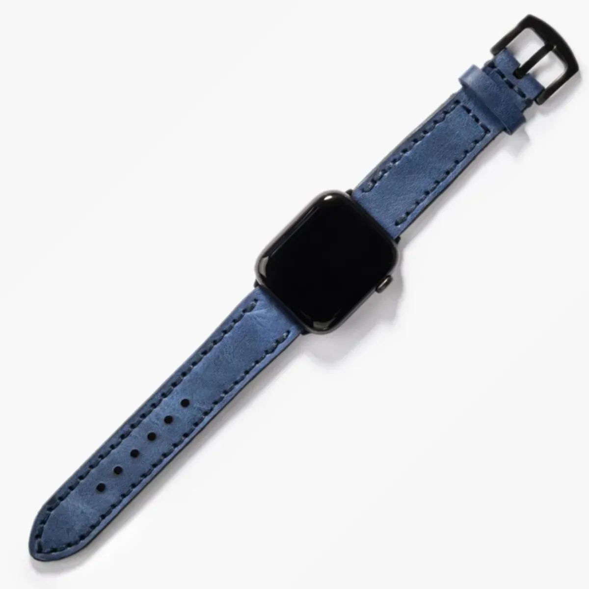 Çift Katlı Deri Apple Watch Kayışı – Mavi